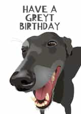 greyhound dog Birthday Card 17467 created by TEA Designs