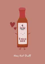 Cute Nandos Pun Anniversary Card - Peri Peri Sauce - Hey Hot Stuff created by emily.reevedesigns