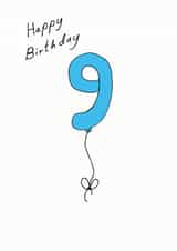 9 9th Birthday Card 7074 created by A Ray of Sunshine Cards