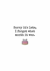 cheeky sorry its late Birthday Card 16366 created by Bread & Butter Cards 