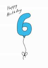 six 6th Birthday Card 7077 created by A Ray of Sunshine Cards