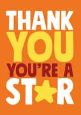 You're a star Thank you card created by Roll Creative