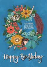 Pretty Birthday Card - For Mum - Wreath created by Made by Burbs