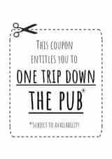 Cut out pub coupon card created by PopDogShop