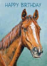 horse painting Birthday Card 12548 created by Richard Marsh Art