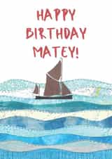 Classic Birthday Card - Boat - Matey created by NaviStitch
