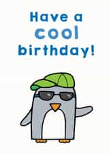 Cool penguin birthday card created by Penguin Parade