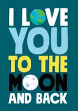 Cute I Love you Moon Back card created by Roll Creative