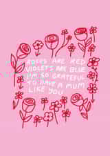 greatful roses are red Mothers Day Card 41176 created by Natalie Byrne
