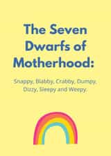seven dwarfs New Baby Card 16996 created by Kate Hitchman