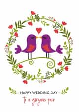 Happy Wedding Day to a gorgeous pair - Lovebirds Card created by One Day in May Design