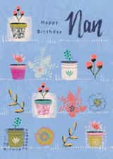 Nan pot plants birthday card created by Rebecca Prinn