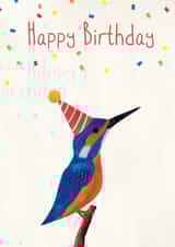 Cute Birthday Card - King Fisher - Bird created by All The Best