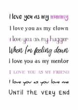 mummy poem Mothers Day Card 42062 created by Rhymes To Remember