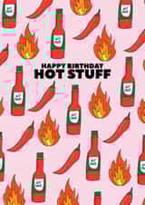 Funny Birthday Card - Pun - Happy Birthday Hot Stuff created by Pearl Ivy