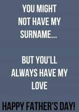 Stepdad Step father Father's Day Card 34328 created by JESSICArds