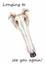 Funny Borzoi Missing You Card created by sarahcoxartwork