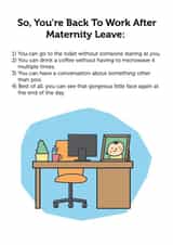 maternity leave back to work New Baby Card 18369 created by Kim&Tonic