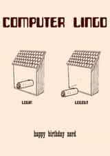 computer lingo log in Birthday Card 18367 created by Benny