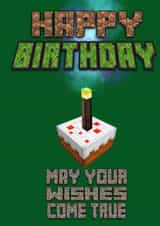 Minecraft wishes birthday card created by Kerrylovescards