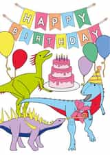 Happy Birthday Dinosaur Card created by Dinosaurs Doing Stuff