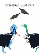Congratulations dinosaur graduation card created by Dinosaurs Doing Stuff