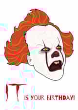 IT Clown Birthday Card 16520 created by Jak Malone
