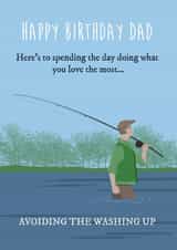 avoiding the washing up fishing Birthday Card 17525 created by Tutti Frutti Designs