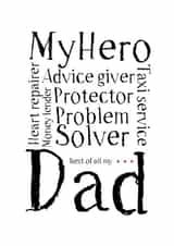 hero taxi Father's Day Card 31196 created by Spotty N Stripy