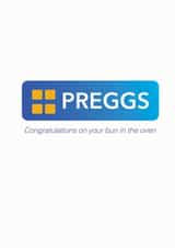 Preggs: Pregnant and Greggs Congratulations Card created by Blueberry Unicorns