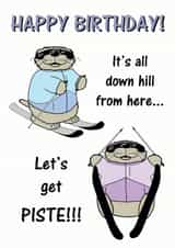 downhill from here Birthday Card 18682 created by Doughty Daredevils