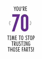 70 70th Birthday Card 16760 created by TeHe Gifts