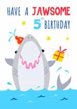 Children's Age 5 Jawsome Shark Birthday Card created by Dale Simpson