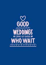 Wedding postponed - Blue with heart created by Squaire