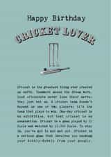 Classic and funny Birthday card for Cricket Lovers created by Coulson Macleod