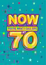Funny 70th milestone birthday card for him or her. created by The Typecast Gallery