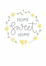 Pretty Floral Wreath New Home Card - Home Sweet Home created by Sweetpea Print Design