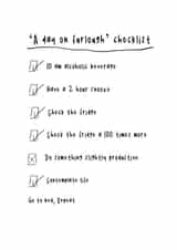 furlough checklist Birthday Card 43471 created by Sophie Guthrie