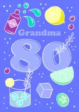 80 Grandmother Birthday Card 17752 created by Sprinkle Club