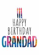 Grandad Birthday Card - Birthday Cake and Candles - Abstract Art created by size3art