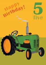 Age 5 tractor birthday card created by lovetractors