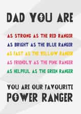 Power Rangers Dad Father's Day Card 38847 created by Lew