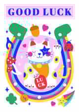 Good Luck Colourful Cat Card created by Creative Joy