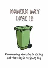 Funny Recycling Bin love card created by No-me illustrations