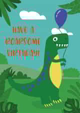Dinosaur Cartoon Birthday Card 16405 created by Created by joy