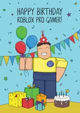 Roblox pro gamer birthday card created by Evie Garnett Designs