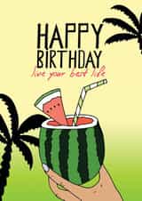 watermelon drink Birthday Card 16717 created by Pearl Ivy