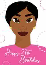 black girl pink Birthday Card 19073 created by Leanne Creative