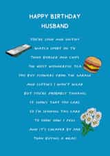 poem husband Birthday Card 17917 created by Jenny Bowman