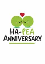 Cute Green Peas Anniversary Card - Peas - Ha-pea Anniversary created by Conor Rawson